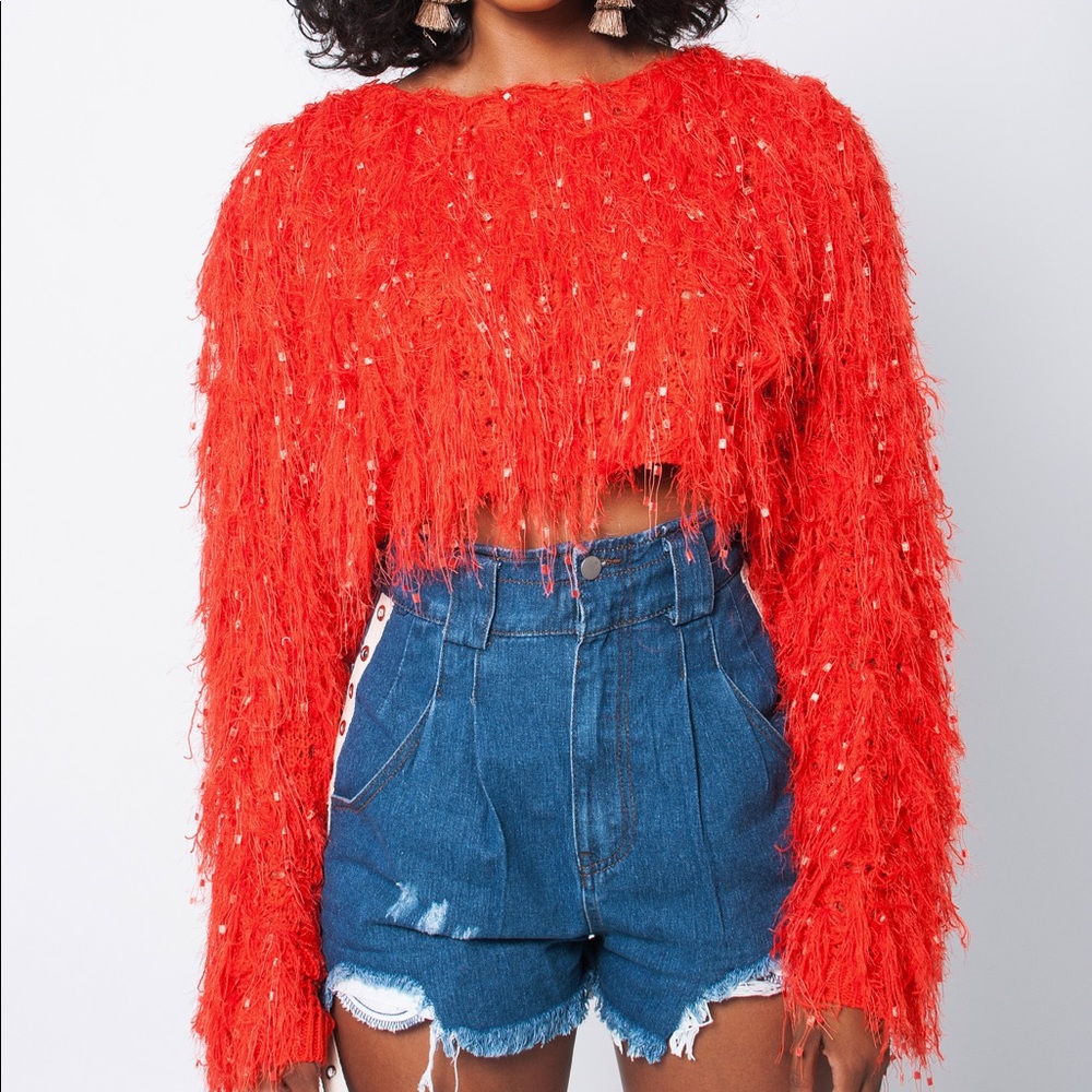 Rain Drop sweater ( orange)